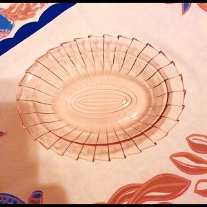 Vintage Pink Depression Glass Pleated Bowl